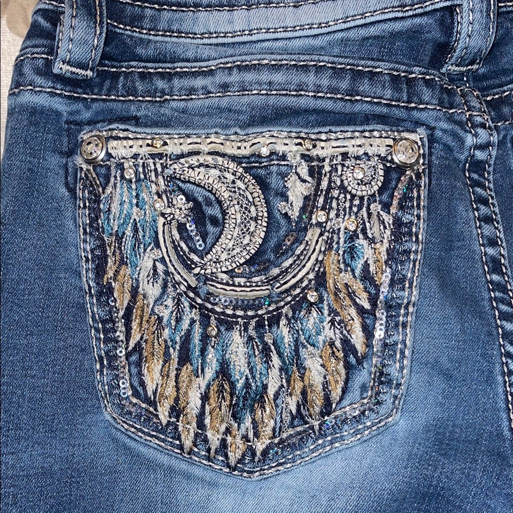 Embroidered Miss Me Blue Jeans